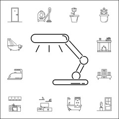 library table Lamp Icon. Set of household accessories icons. Signs, outline furniture collection, simple thin line icons for websites, web design, mobile app, info graphics
