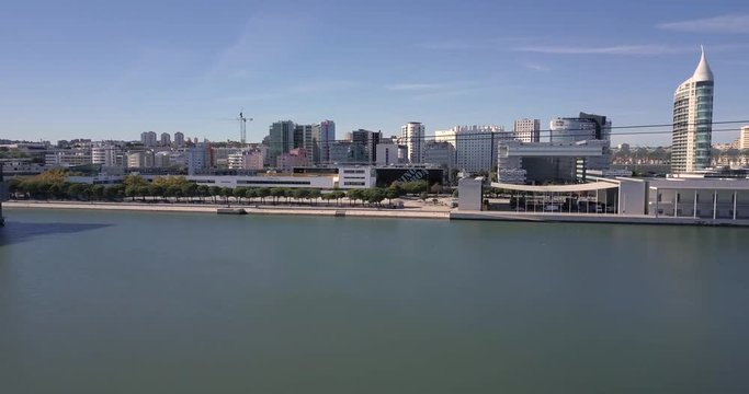 Beautiful aerial Lisbon city view