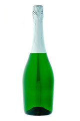 champagne bottle on white background