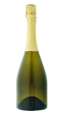 champagne bottle on white background
