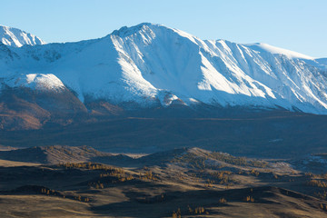 Panoramic of the Altai-Chuya ridge, West Siberia, Russia.