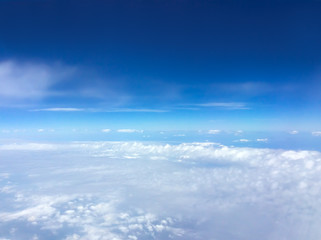 Naklejka na ściany i meble sky clouds view from airplane windows