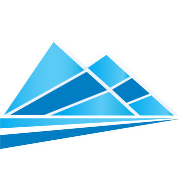Blue mountains and road logo