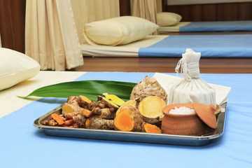 Herbs ingredient for override the salt pot,Thai traditional medicine, Hot compress therapy.-Thai...