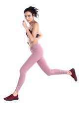 Fitness Girl in Sexy Cute Sport Bra black spandex