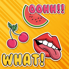 set of fashion patch badges elements vector illustration graphic design