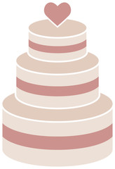 Wedding cake minimalist vector illustration