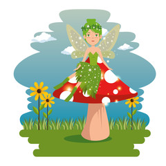 Obraz na płótnie Canvas sweet and cute fairy cartoon vector illustration graphic design