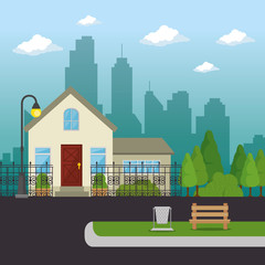 Naklejka premium beautiful and modern family house vector illustration graphic design