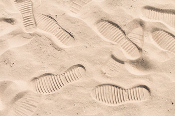 Shoe prints on the sand