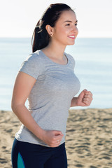 Woman doing walking training at daytime