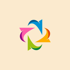 circle arrow colored business logo