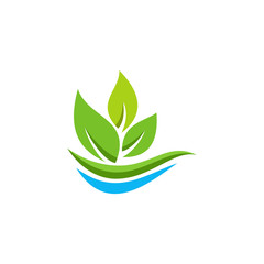 eco leaf organic logo