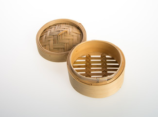 Chinese Bamboo Steamed or Bamboo Steamed for dimsum on background.