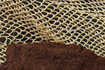 Many Coffee roasted Beans and powder bag