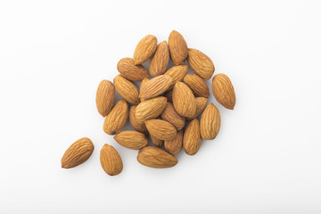 Top View of Fresh Organic Almonds Shot in Studio