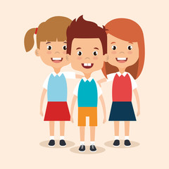 little students avatars characters vector illustration design