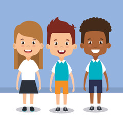 little students avatars characters vector illustration design