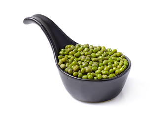 Mung Bean in bowl isolated on white background