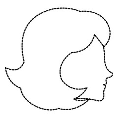 head profile woman avatar character vector illustration design