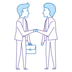 businesspeople with portfolio avatars characters vector illustration design