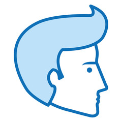 head profile man avatar character vector illustration design