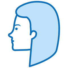 head profile woman avatar character vector illustration design