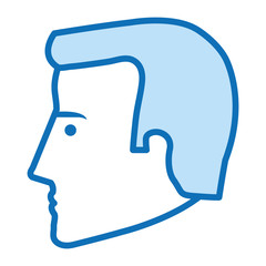 head profile man avatar character vector illustration design