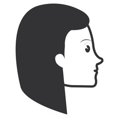 head profile woman avatar character vector illustration design