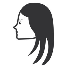 head profile woman avatar character vector illustration design