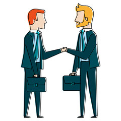 businesspeople with portfolio avatars characters vector illustration design