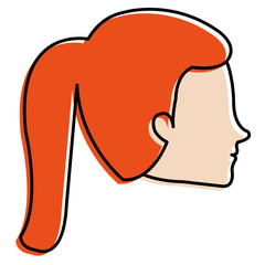 head profile woman avatar character vector illustration design
