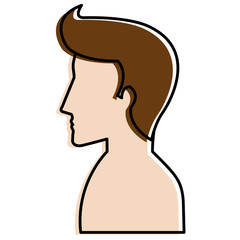 man profile shirtless avatar character vector illustration design