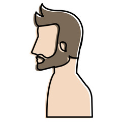 man profile shirtless avatar character vector illustration design