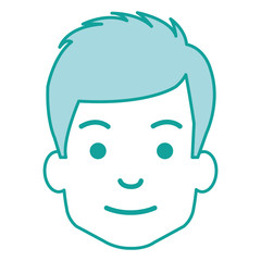 young man head avatar character vector illustration design