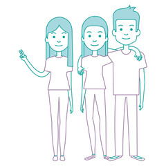 group of persons avatars characters vector illustration design