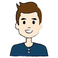 young man avatar character vector illustration design