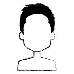 young man shirtless avatar character vector illustration design