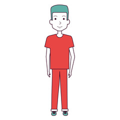 young man avatar character vector illustration design