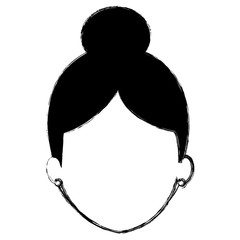 beautiful woman head avatar character vector illustration design
