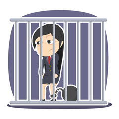 Businessman jailed illustration victor– stock illustration
