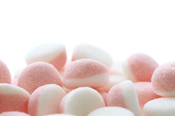 pink jelly candy isolated in white background