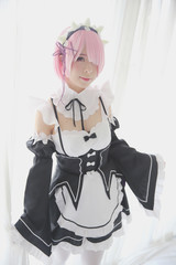 Japan anime cosplay girl portrait in white tone