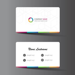  Modern business card template design. With inspiration from the abstract. Contact card for company. Two sided  white color . Vector illustration. 