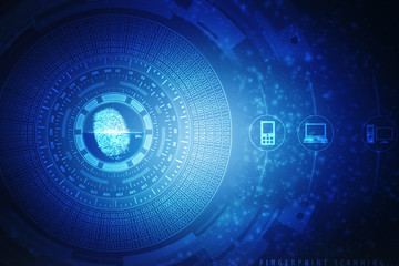 Fingerprint Scanning Technology Concept 2d Illustration