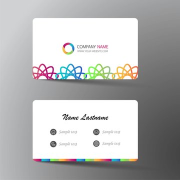  Modern business card template design. With inspiration from the abstract. Contact card for company. Two sided  white color . Vector illustration. 
