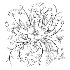 vector floral composition