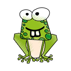 scribble funny toad cartoon vector graphic design