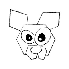 sketch draw funny dog face cartoon vector graphic design