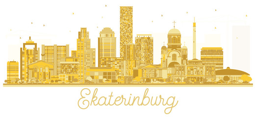 Yekaterinburg Russia City skyline golden silhouette.